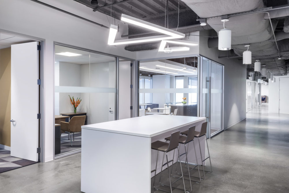 ALW Twist Open pendant lights installed in a coworking space