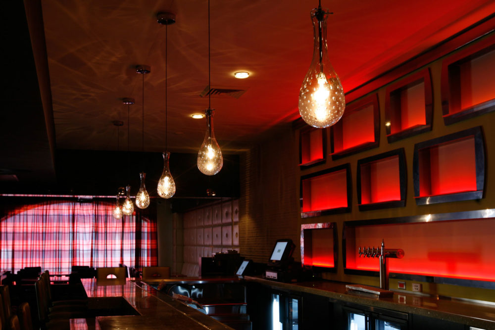 Prima Lighting Dew Drop installed over a bar